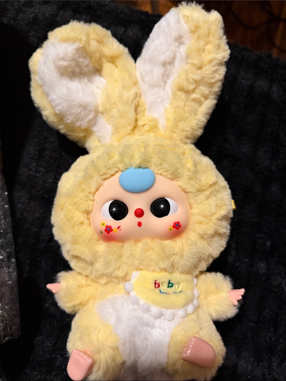 Baby Three Yellow Bunny Plush Baby Doll - Cute Floral Face Kids Toy